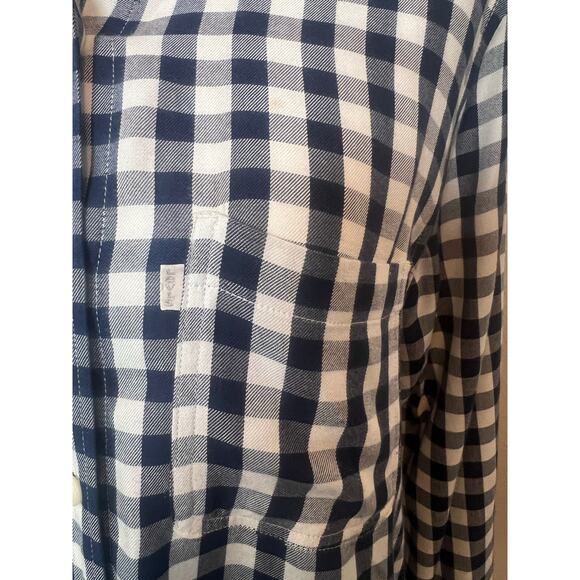 LEVIS WOMENS GINGHAM BLUE AND WHITE LONG SLEEVE BUTTON DOWN BLOUSE TOP SHIRT SM - Picture 10 of 11